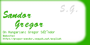 sandor gregor business card